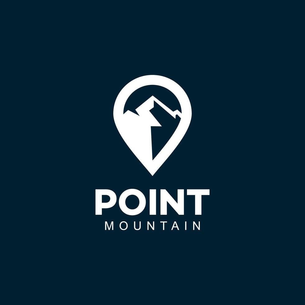point mountain logo template illustration vector