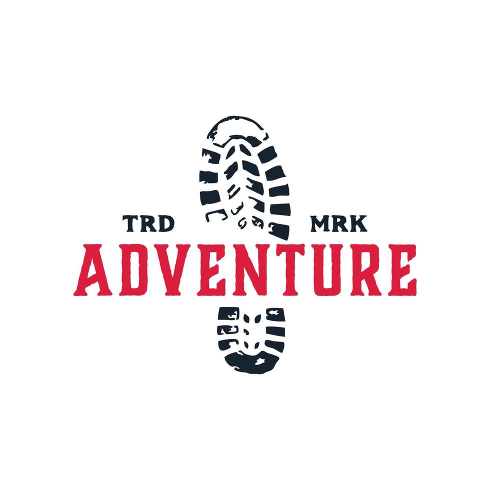 adventure shoe trail logo vintage illustration vector
