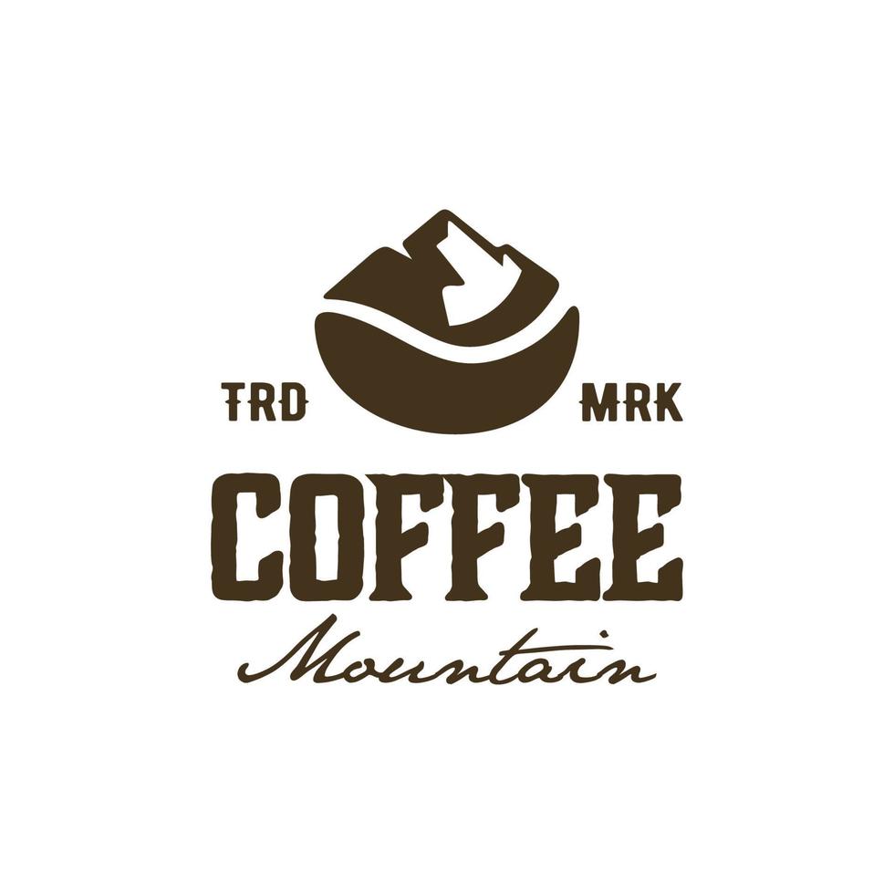 vintage logo coffee mountain template illustration vector