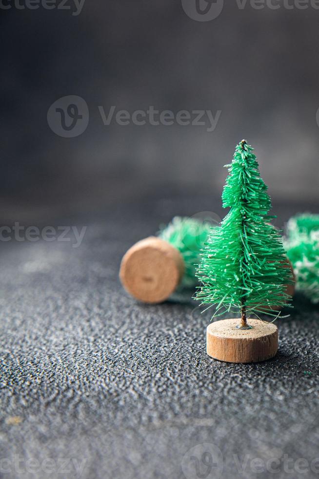 christmas background New Year holiday atmosphere christmas tree meal food on the table copy space food background rustic top view photo