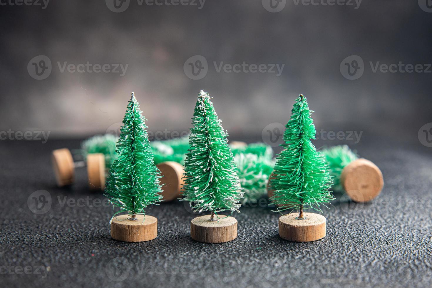 christmas background New Year holiday atmosphere christmas tree meal food on the table copy space food background rustic top view photo