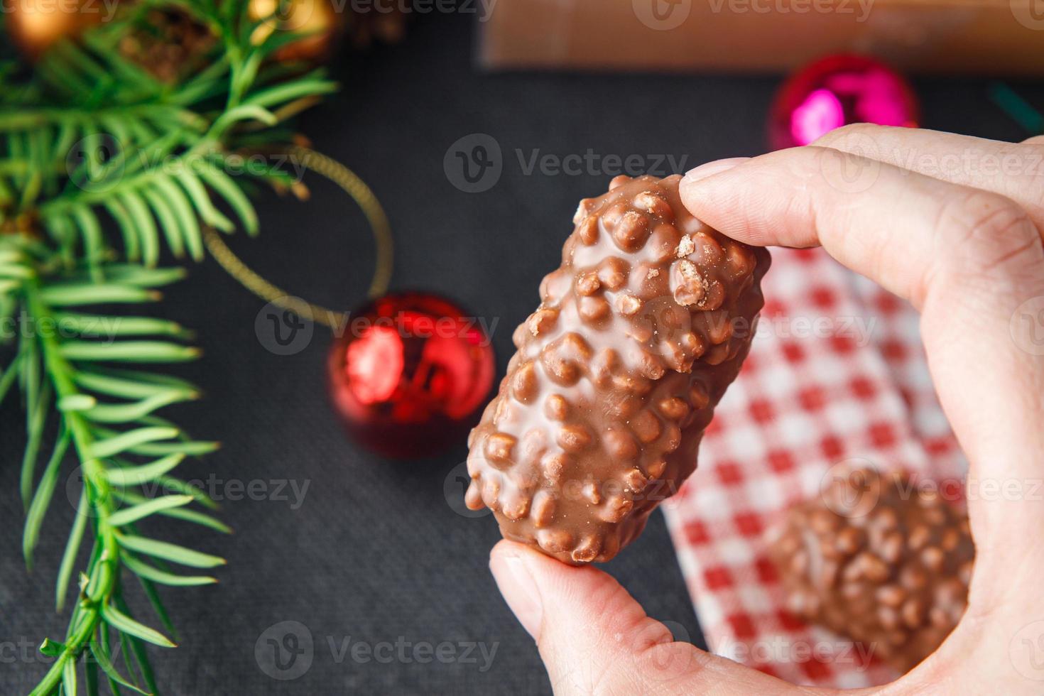 christmas cookie dessert chocolate chip cookies nuts, dried fruits New Year sweet dessert holiday meal food snack on the table photo