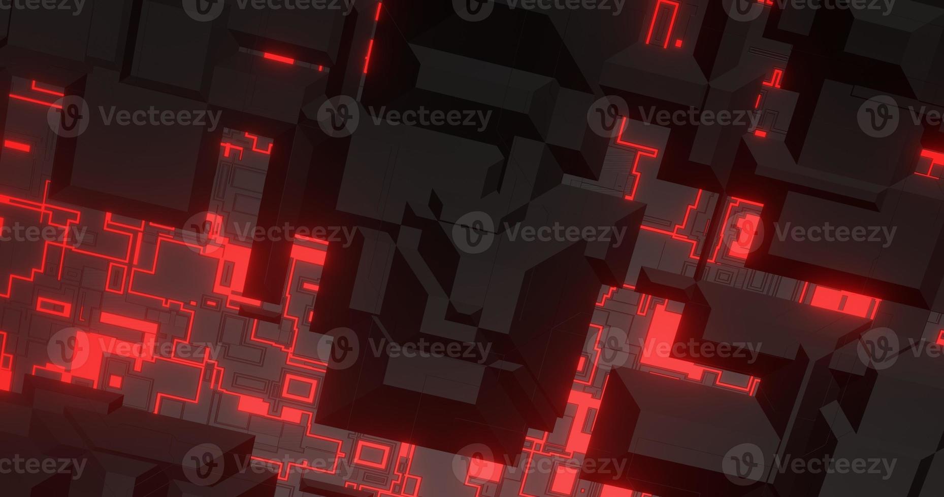 abstract background using geometric texture patterns and bright red lines that are identical to tech sci-fi themes, camera orthographic, 3d rendering, and 4K size photo