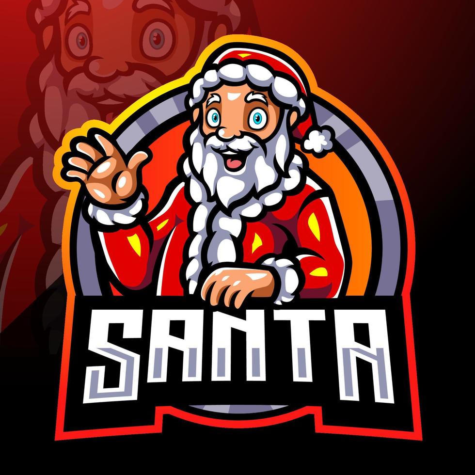 Santa claus mascot. esport logo design vector