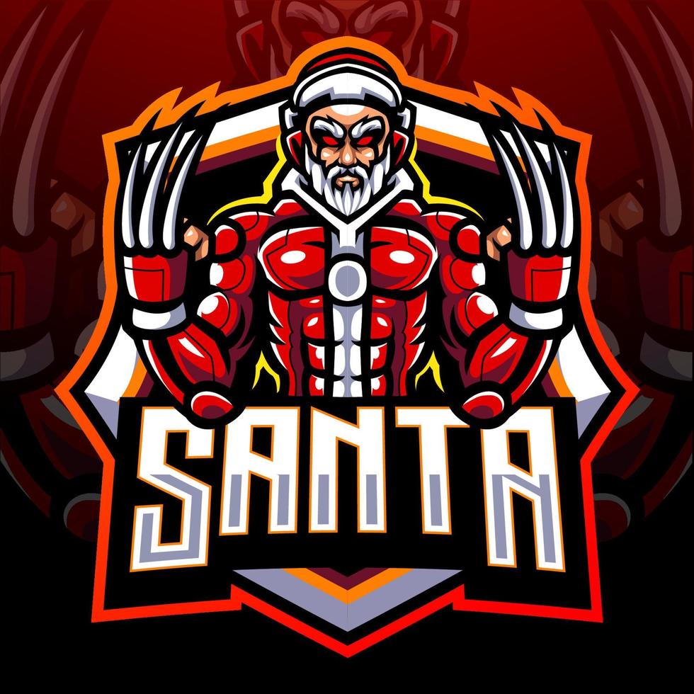 Santa mascot. esport logo design vector