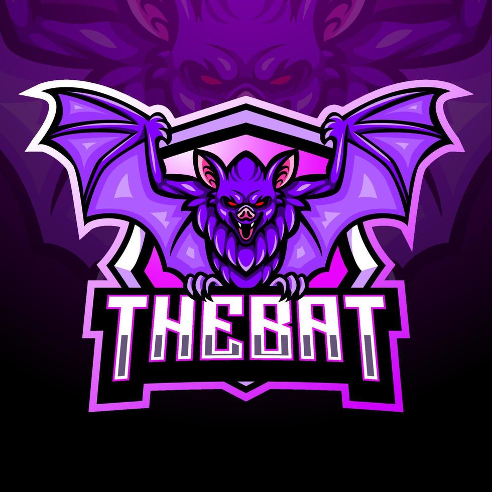 The bat mascot. esport logo design vector