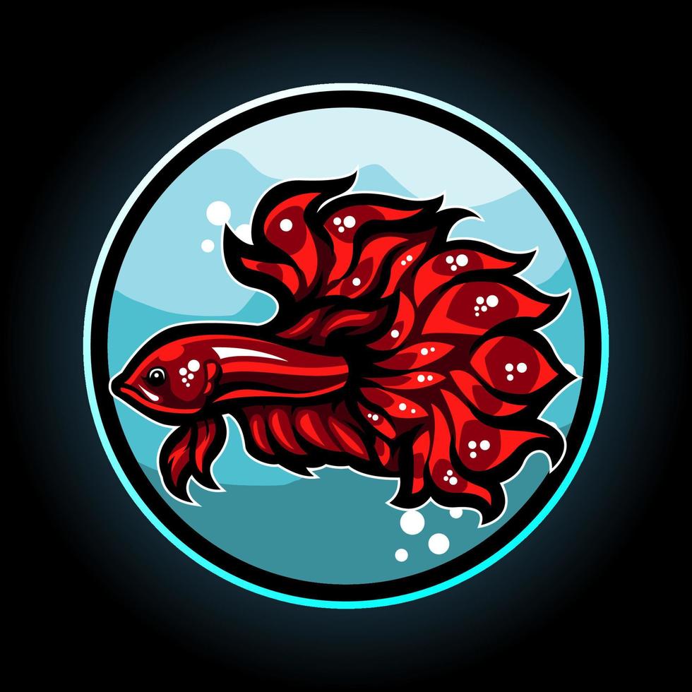 Betta fish mascot. esport logo design vector