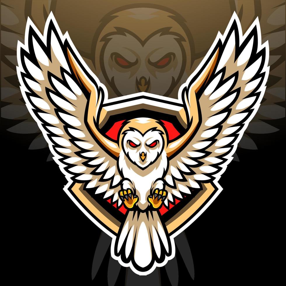Barn owl mascot. esport logo design vector