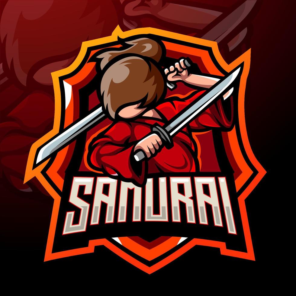 Samurai mascot. esport logo design vector