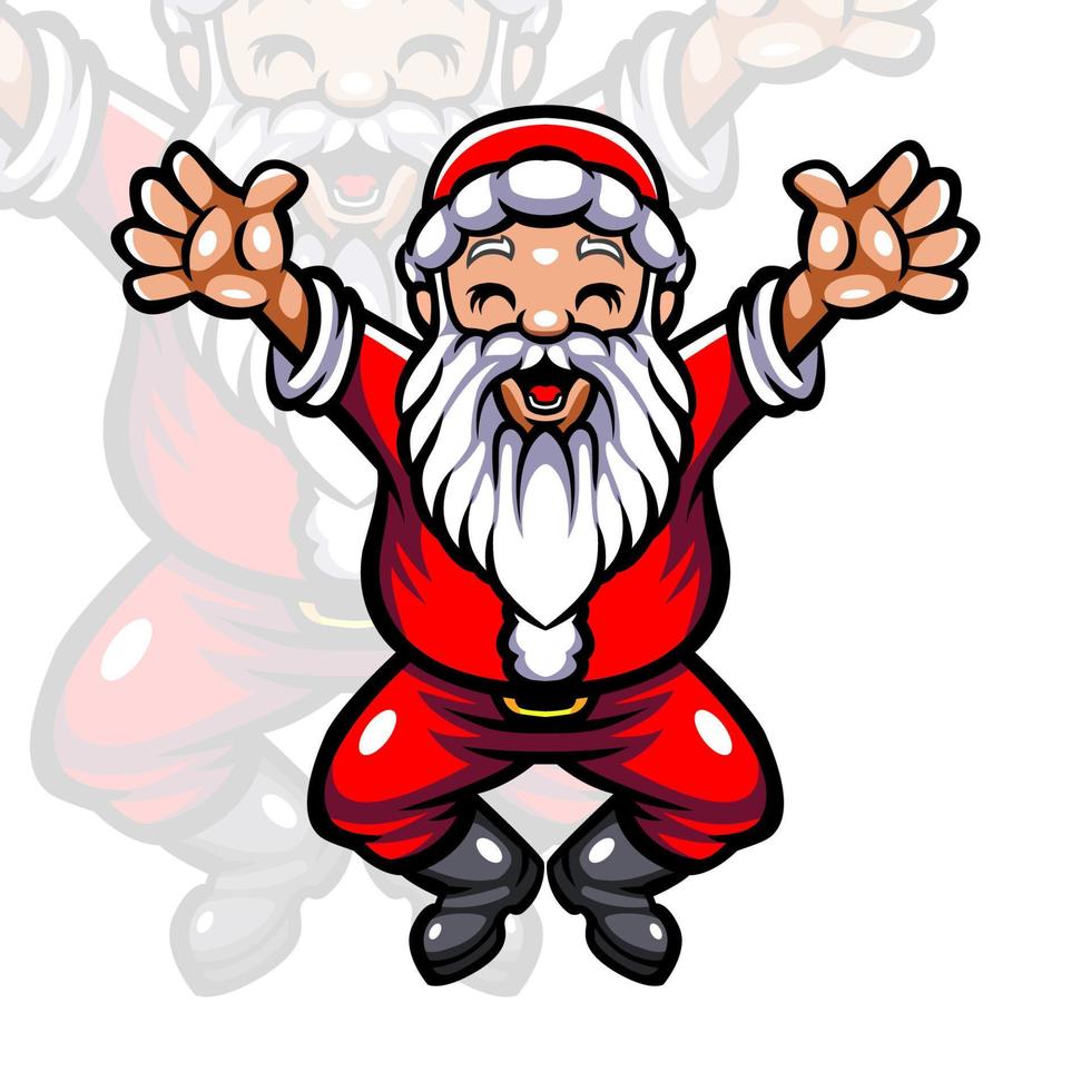 Santa claus mascot. esport logo design vector