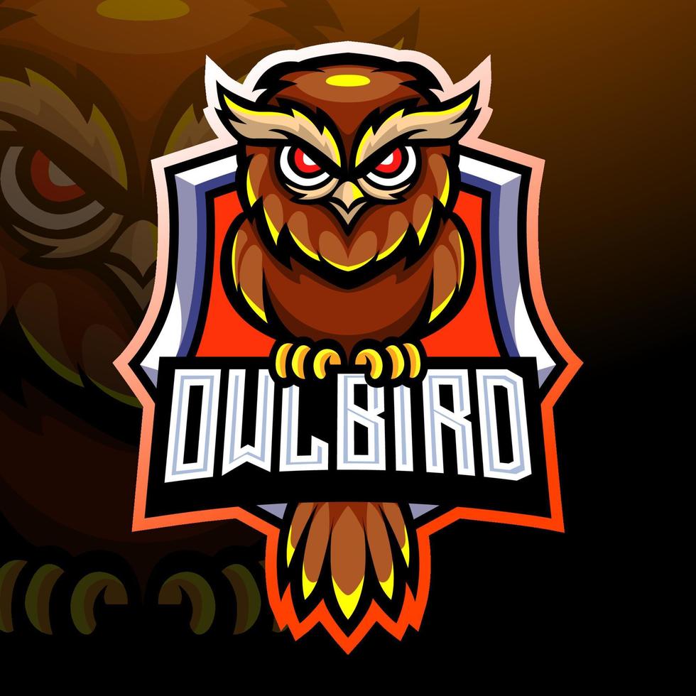 Owl bird mascot. esport logo design vector