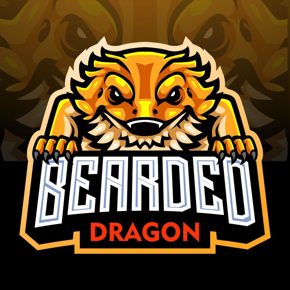 Bearded dragon mascot. esport logo design vector