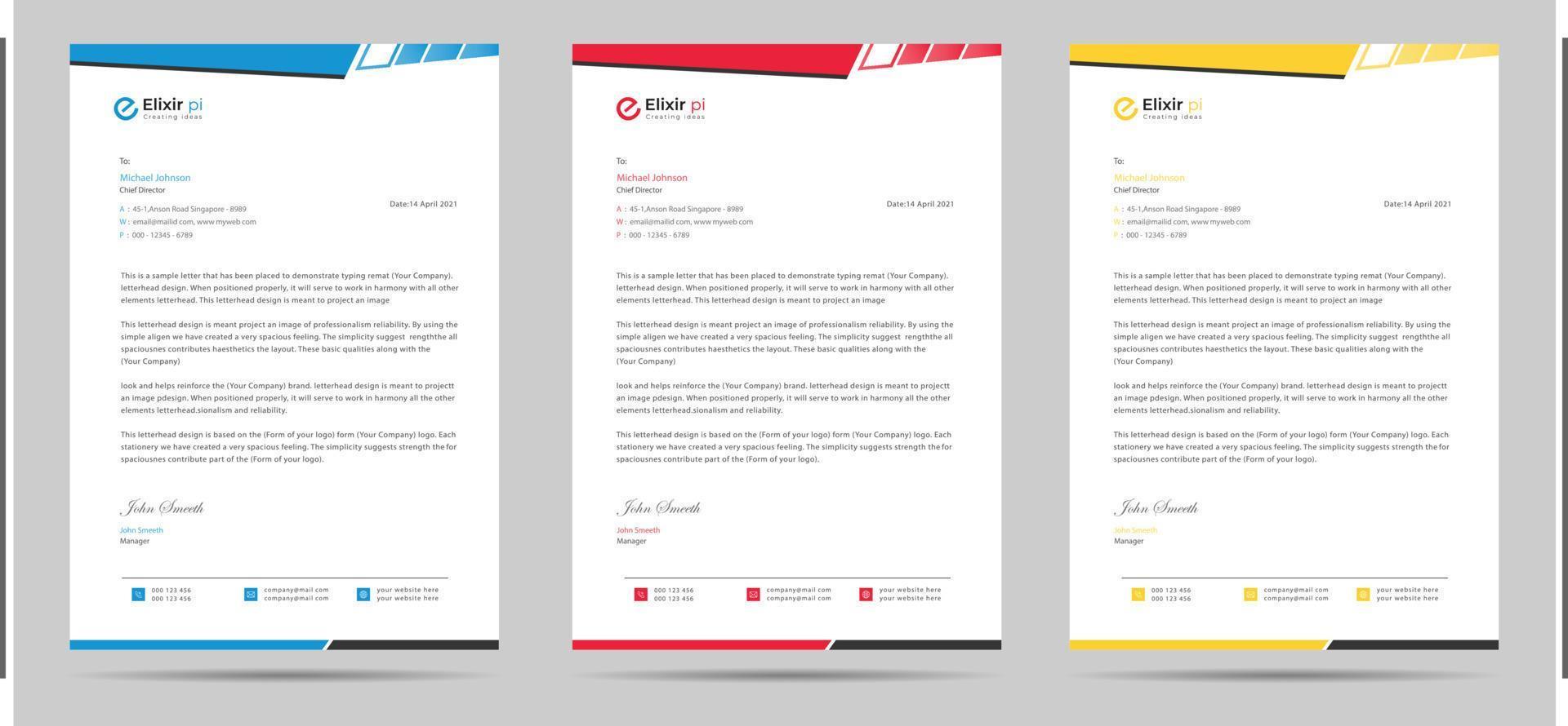 A4 Size letterhead template design vector