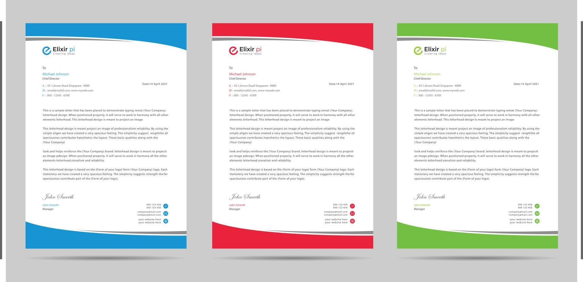 A4 Size letterhead template design vector