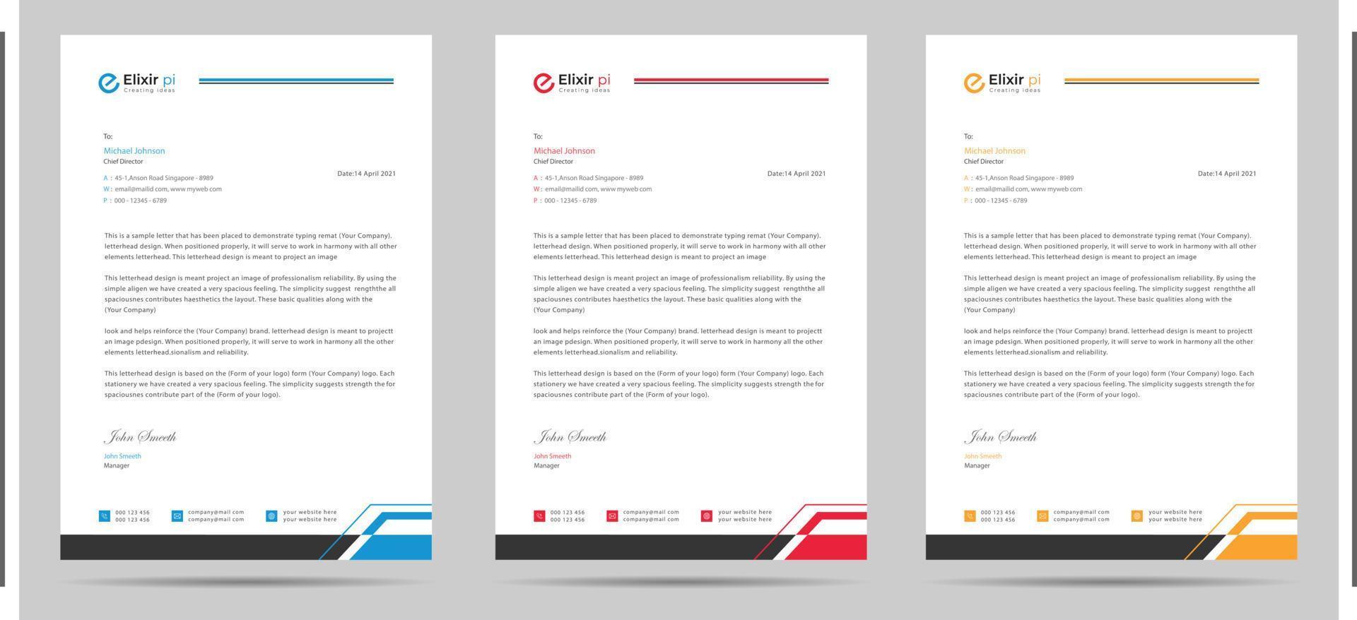 A4 Size letterhead template design vector