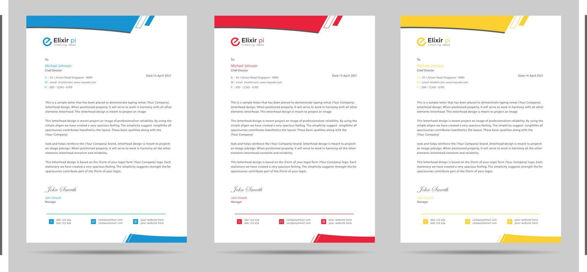 A4 Size letterhead template design vector