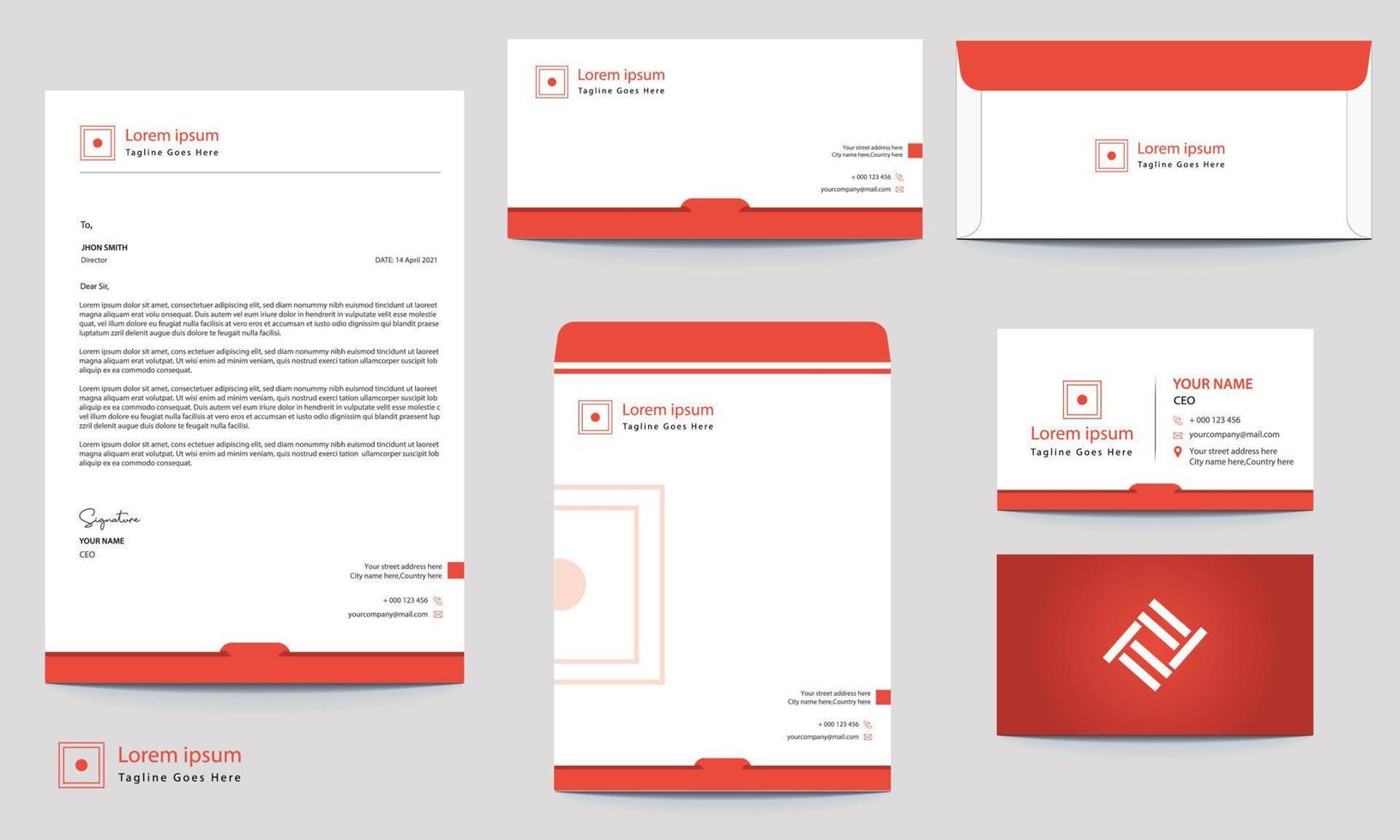 Corporate stationary template design vector