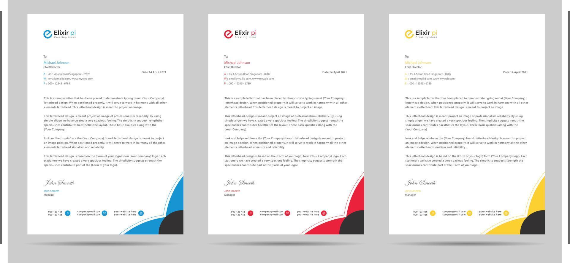 A4 Size letterhead template design vector
