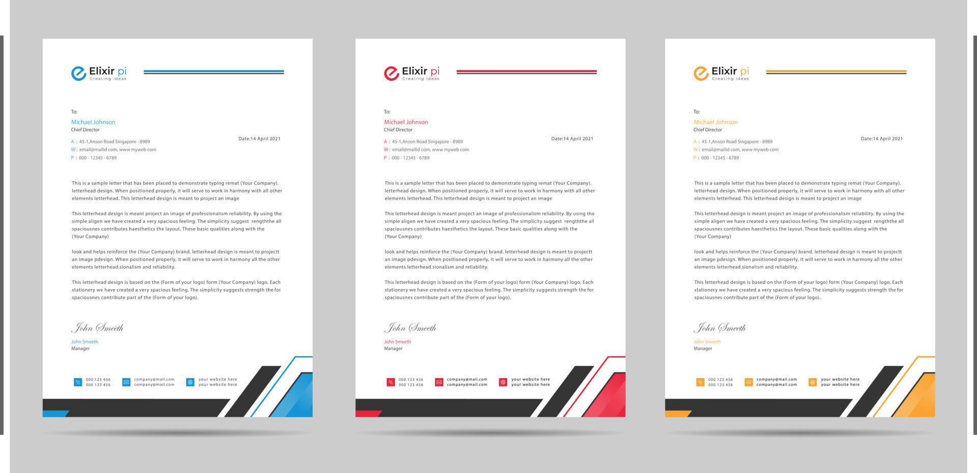 A4 Size letterhead template design vector