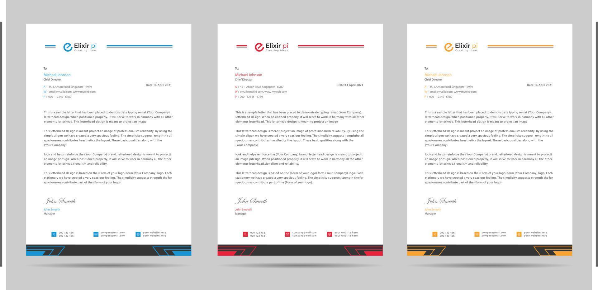 A4 Size letterhead template design vector