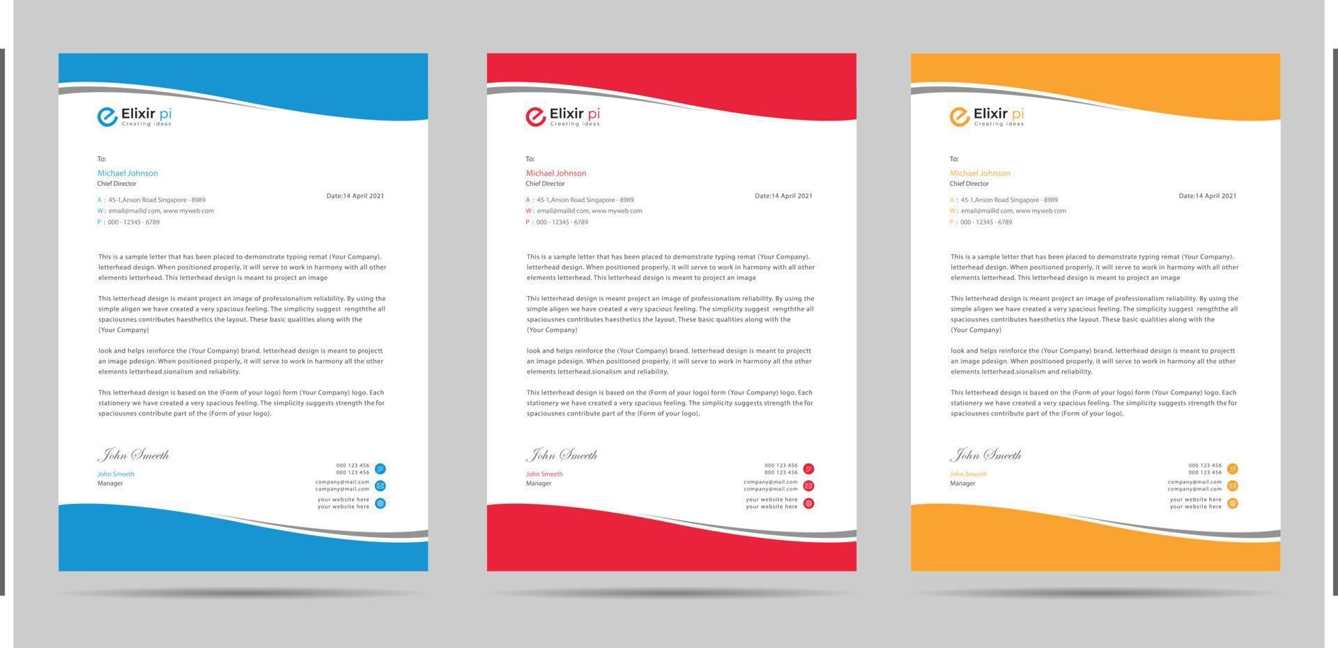 A4 Size letterhead template design vector