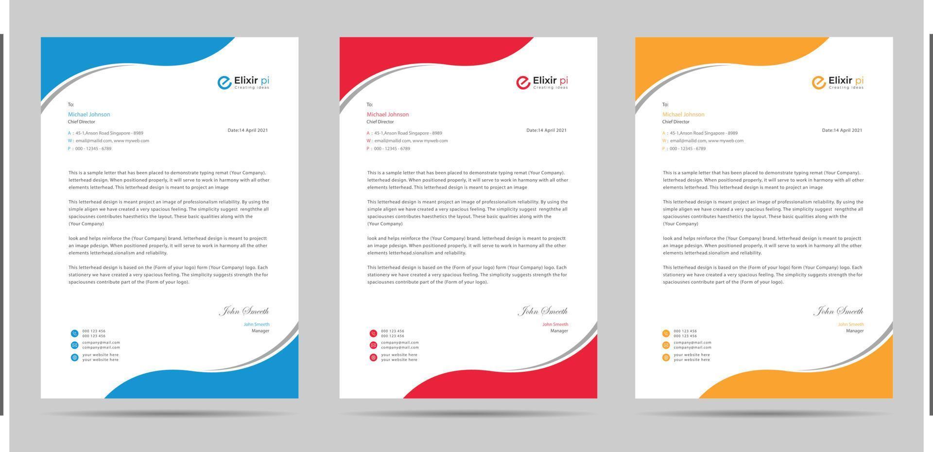 A4 Size letterhead template design vector