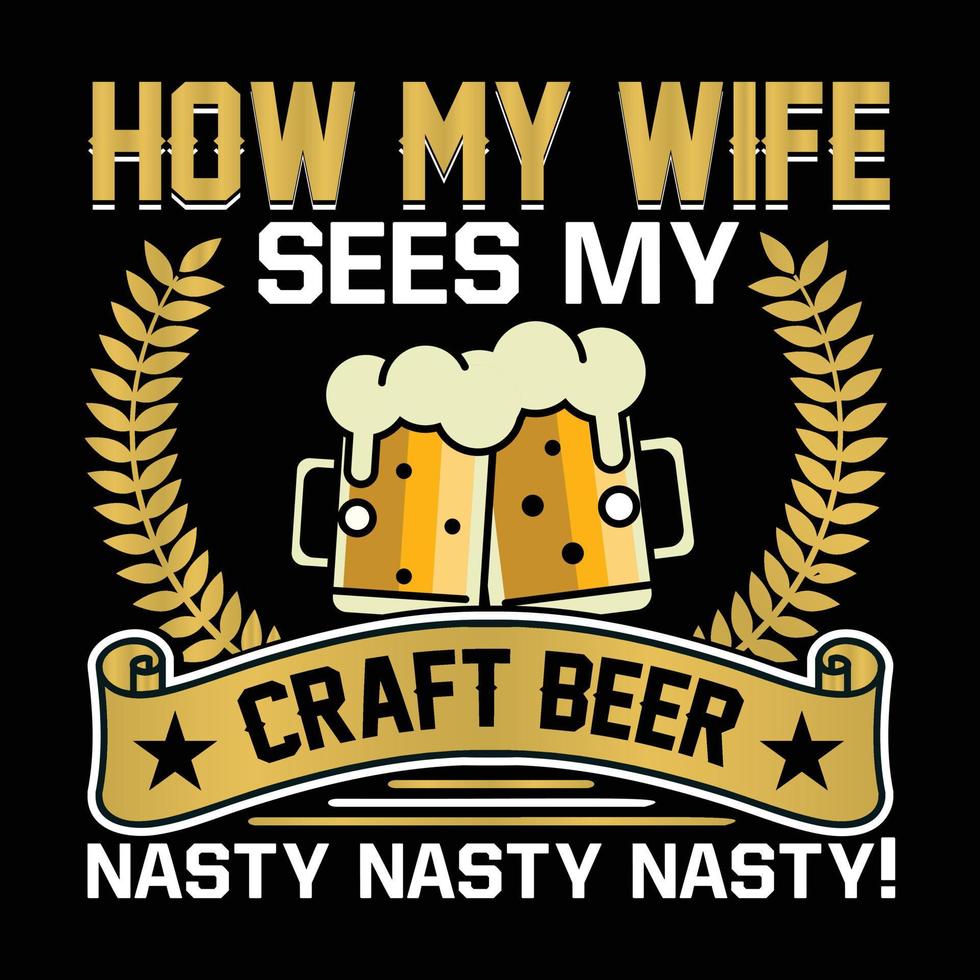 diseño de camiseta de cerveza vector