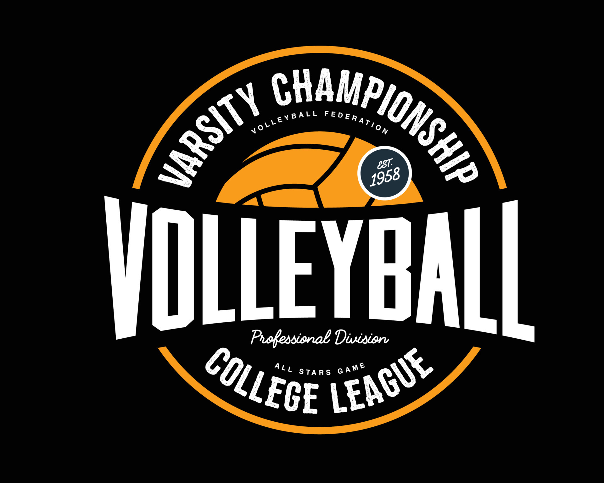 Volleyball ball as logo for college tournament. T-shirt 11076106 Vector ...