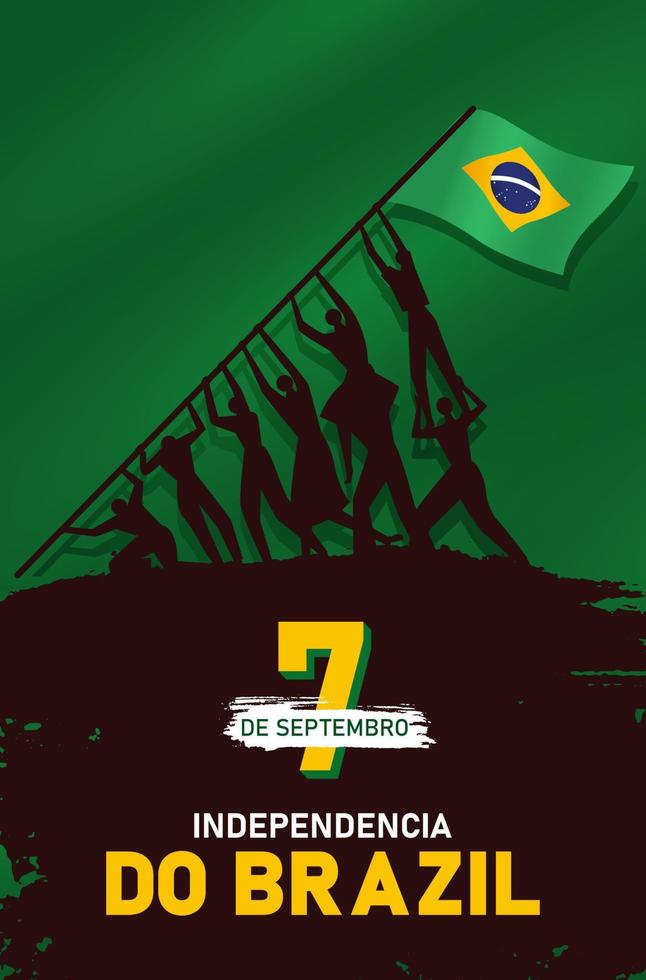 diseño del día nacional o del día de la independencia para la ilustración vectorial de la celebración brasileña. vector