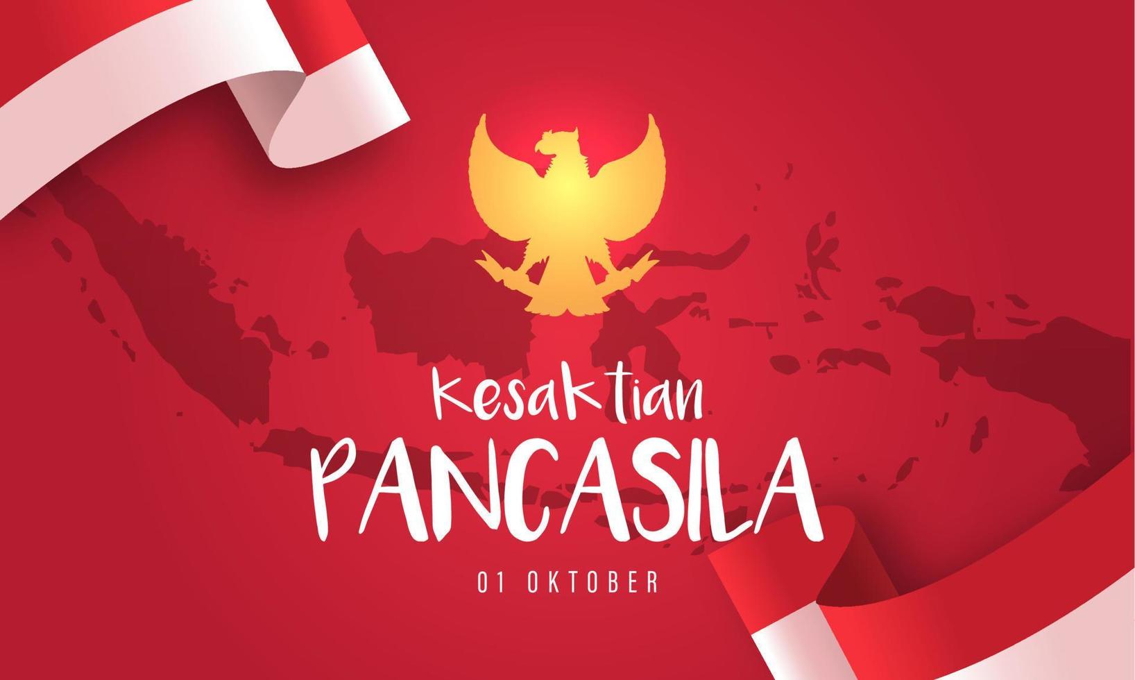 feliz dia de la pancasila. ilustración vectorial de la celebración de pancasila en indonesia vector