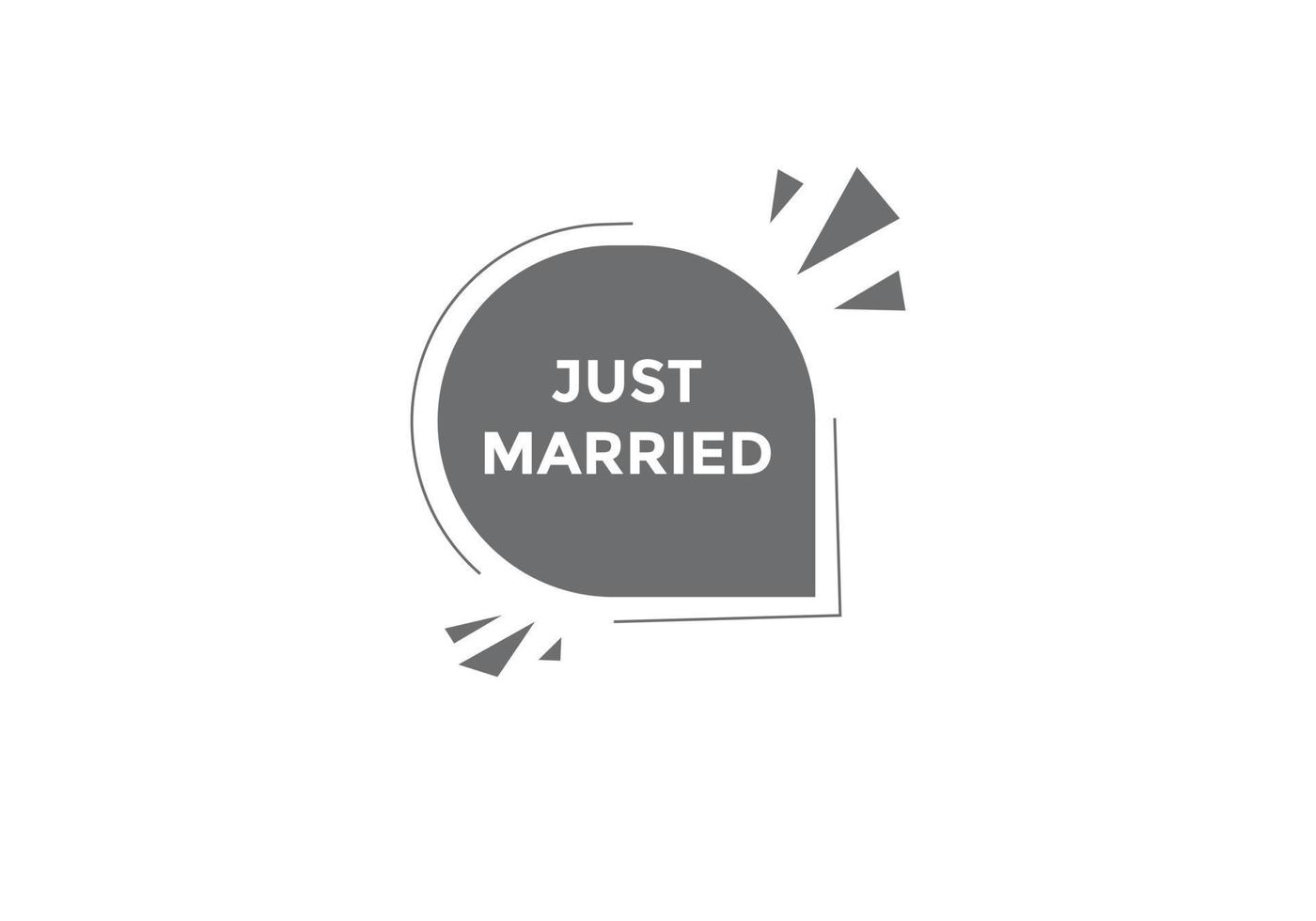 Just married text web template button. Just married Colorful label sign template. speech bubble vector