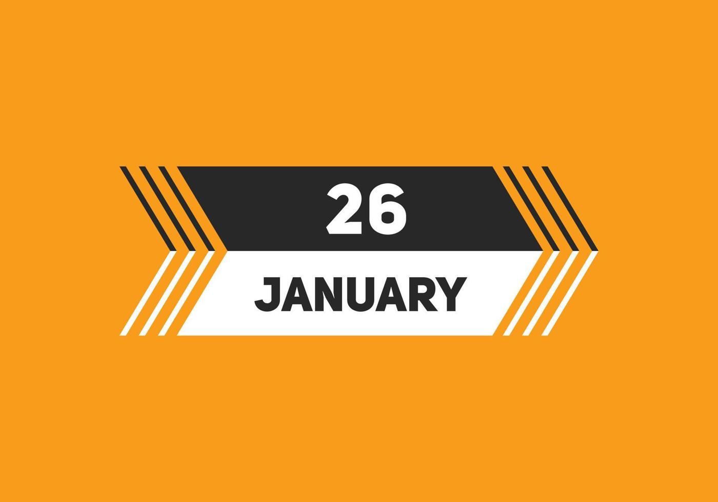 january 26 calendar reminder. 26th january daily calendar icon template. Calendar 26th january icon Design template. Vector illustration