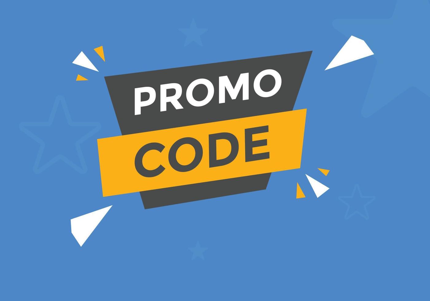 Promo code button. Promo code speech bubble. Promo code text web template. Vector Illustration.