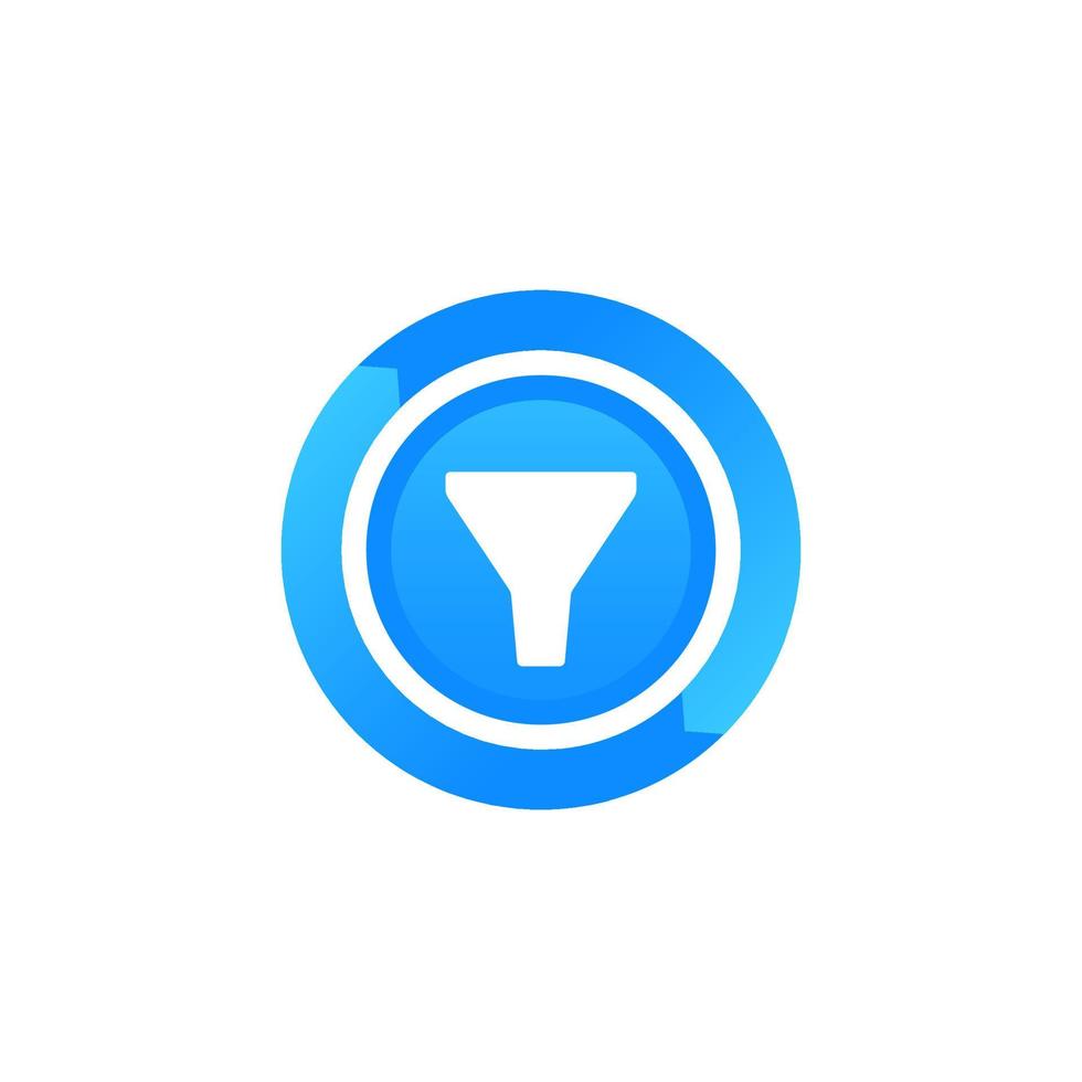 filtering process icon for web vector