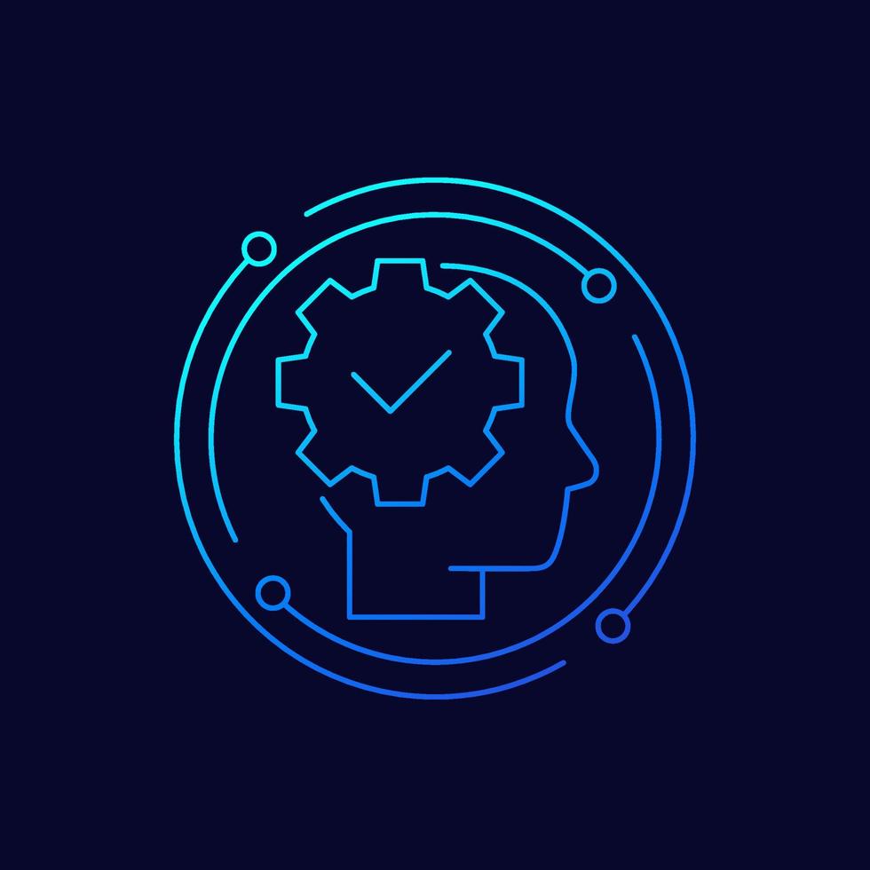 ability line vector icon with a head