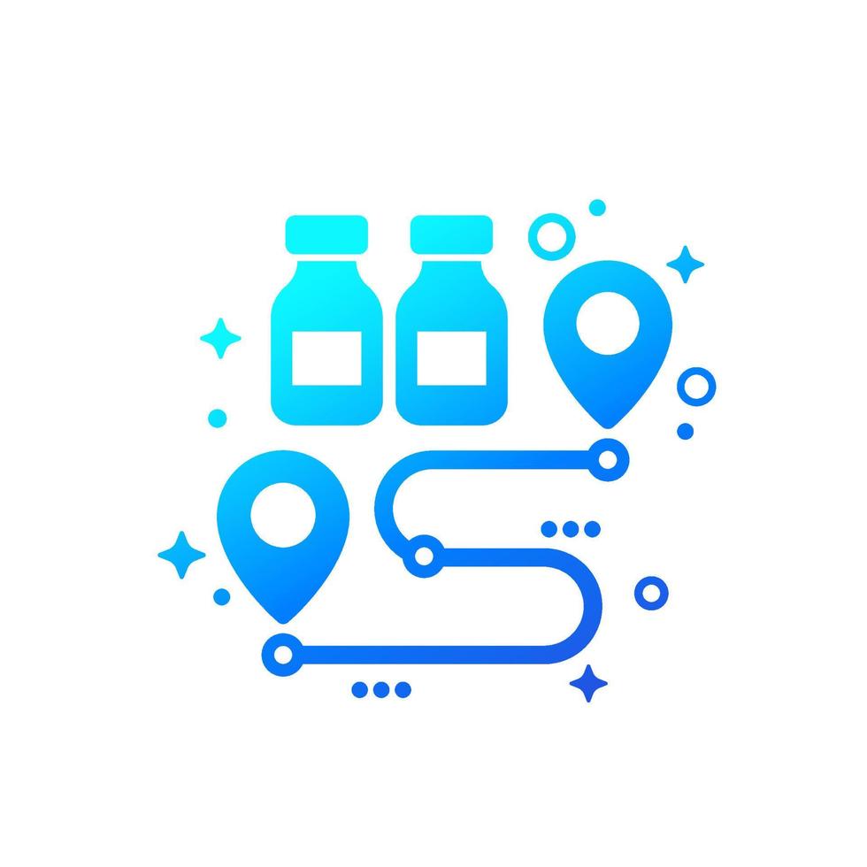 vaccine distribution and delivery icon vector