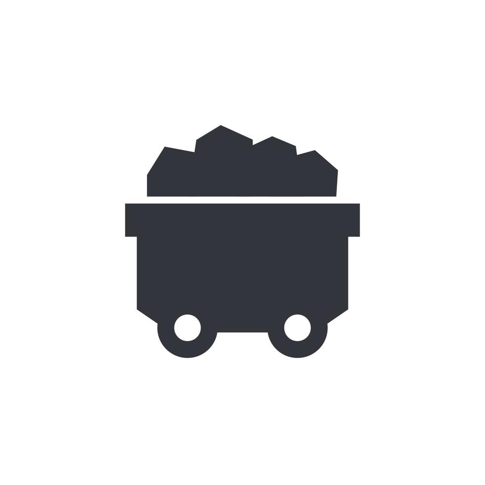 minecart or mine wagon icon vector