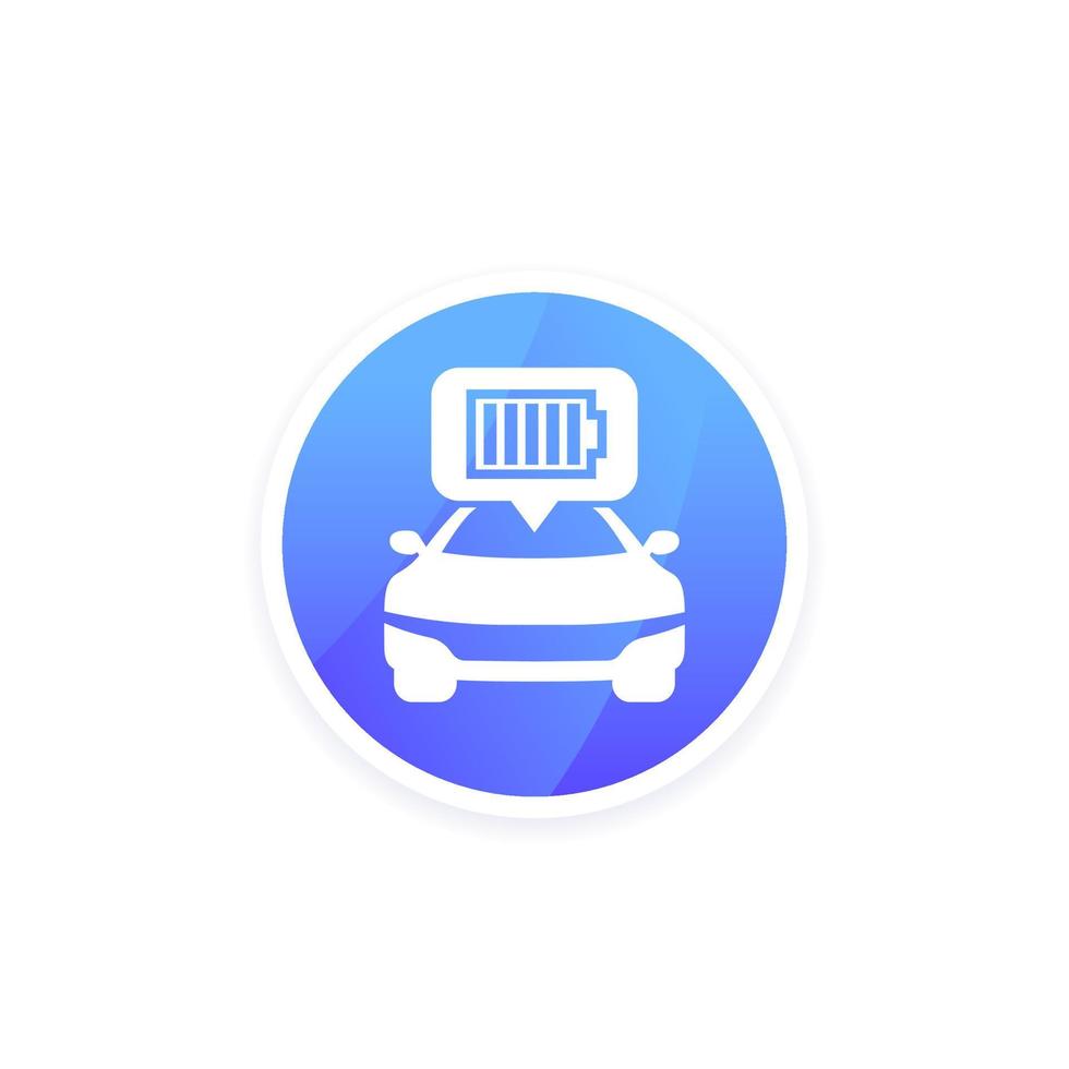 icono de batería de carga de coche, vector