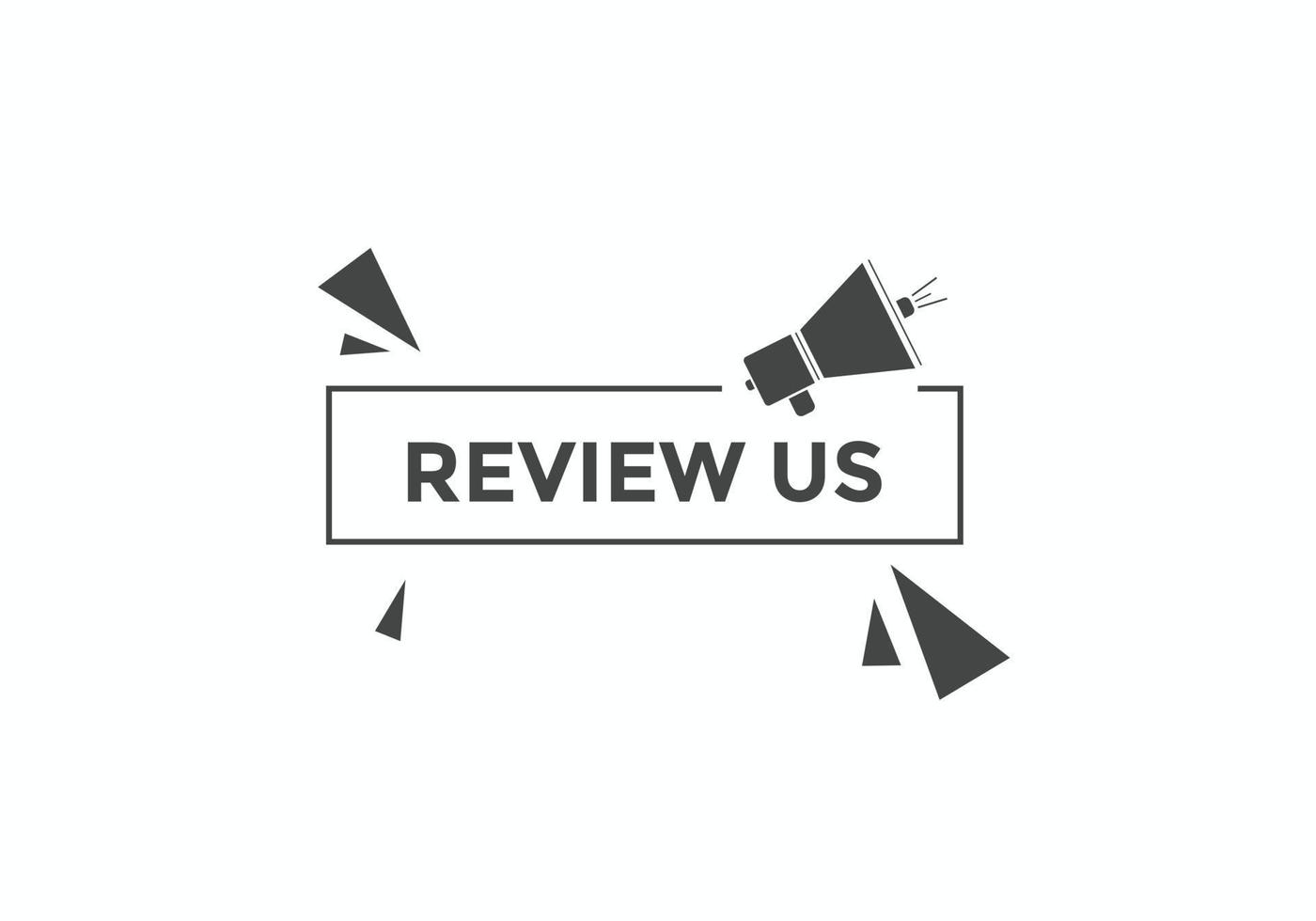 Review us Start now button. Review us User rating social banner promotion. Review Us text social media template vector