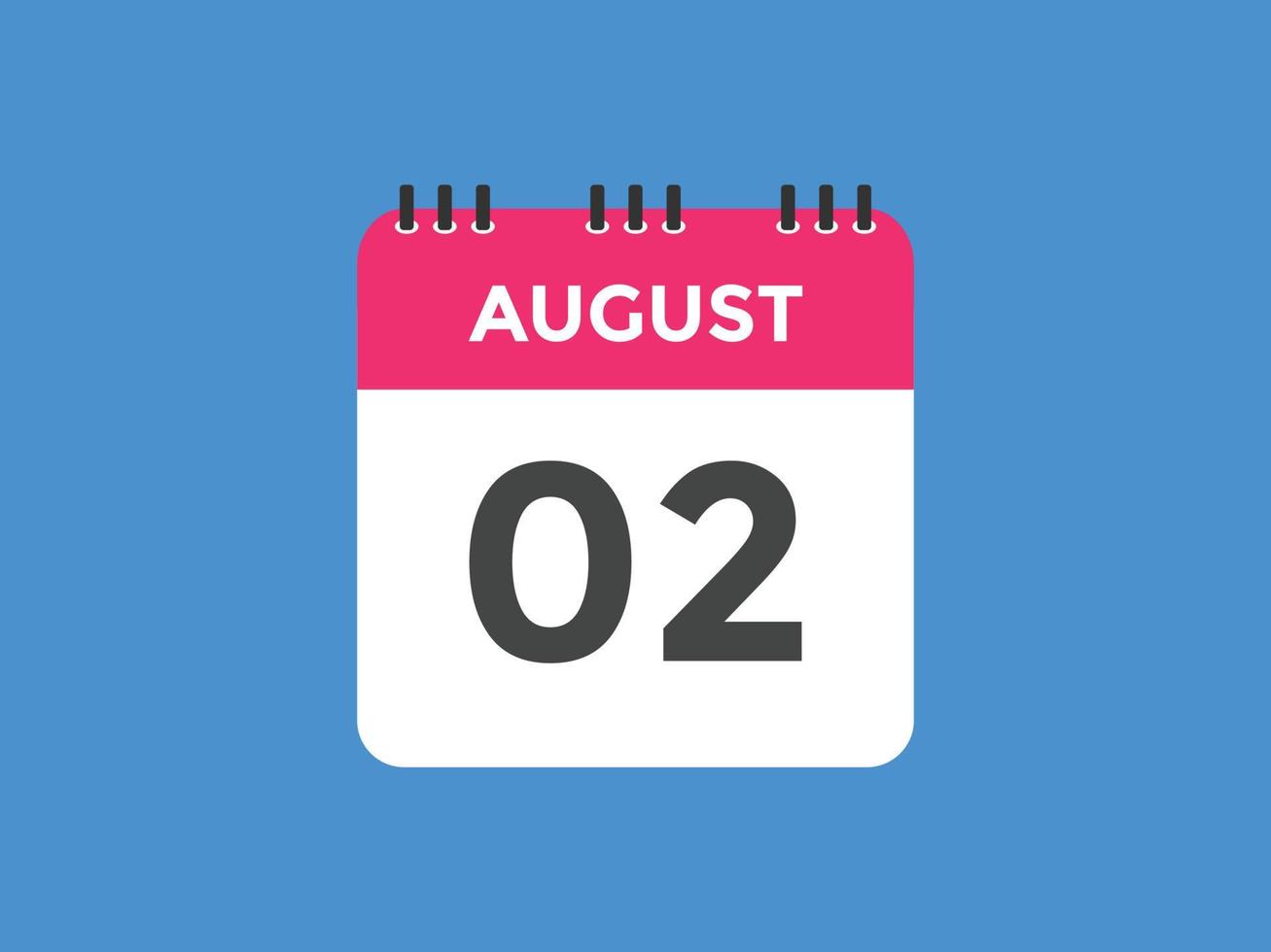 august 2 calendar reminder 2nd august daily calendar icon template august 2 calendar reminder 2nd august daily calendar icon template