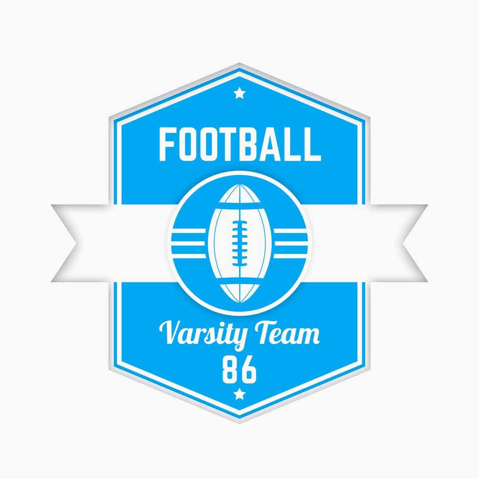 American football logo, badge, modern tetragonal emblem vector