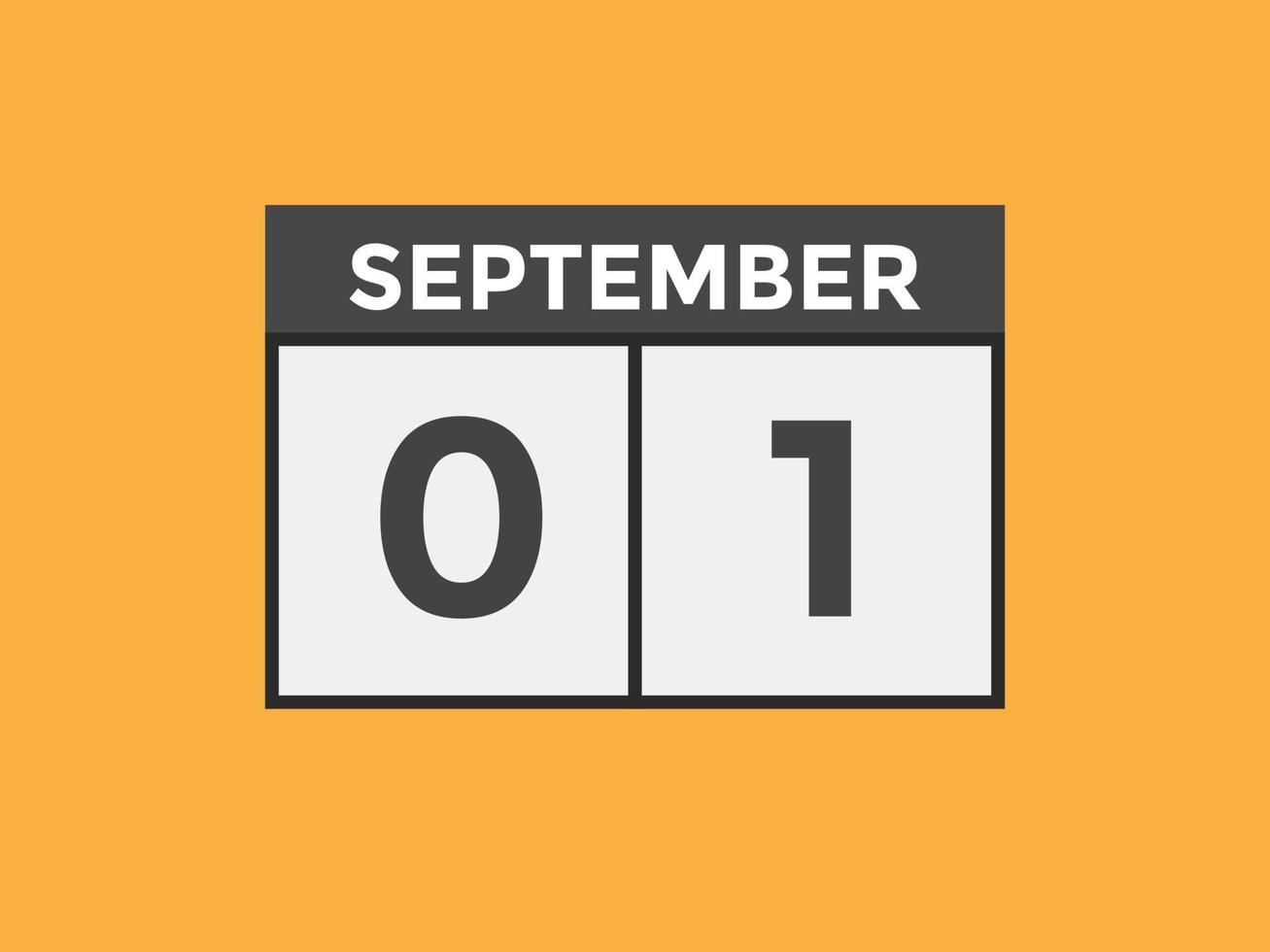 september 1 calendar reminder. 1st september daily calendar icon template. Calendar 1st september icon Design template. Vector illustration 11077534 Vector Art at Vecteezy
