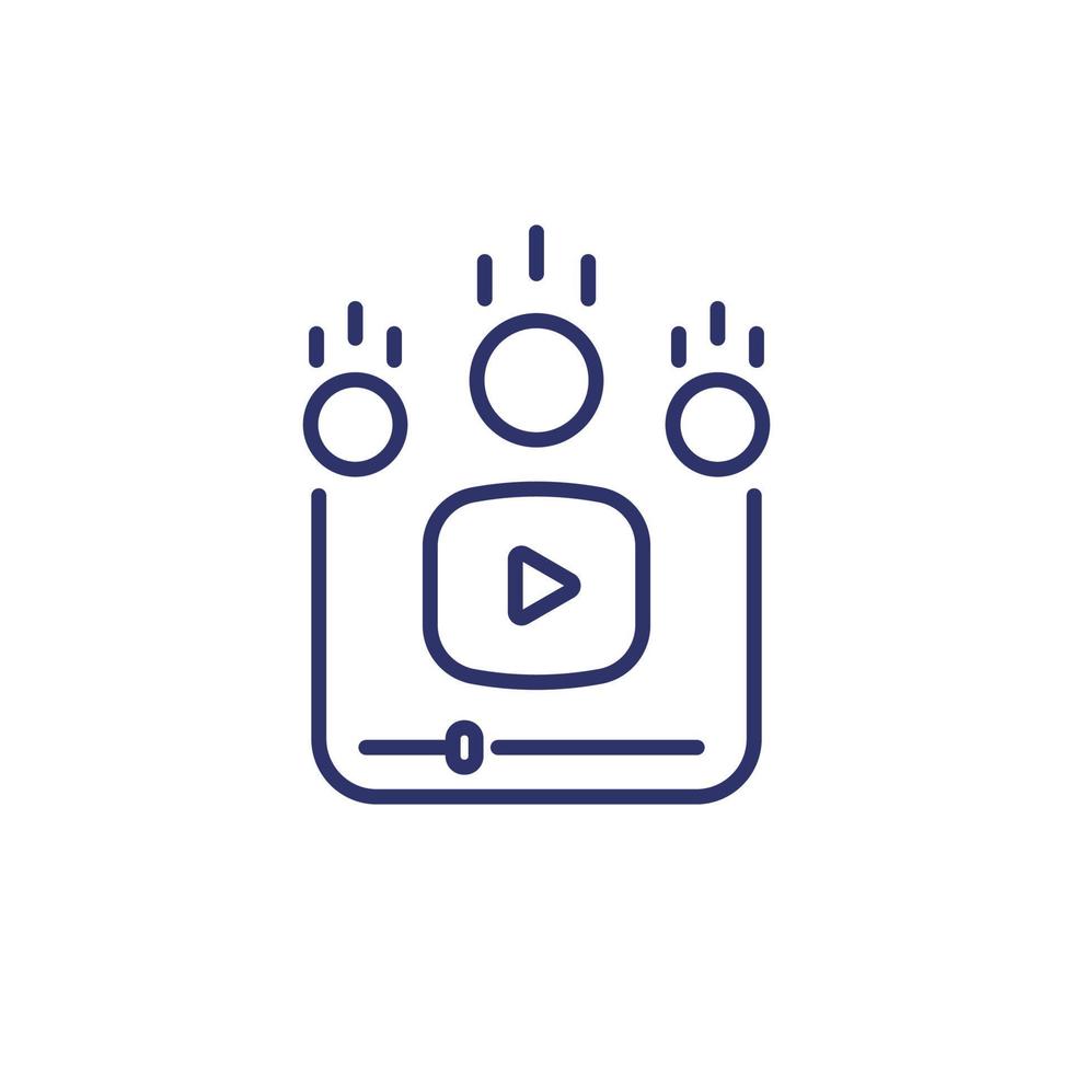 Video monetization icon, line vector