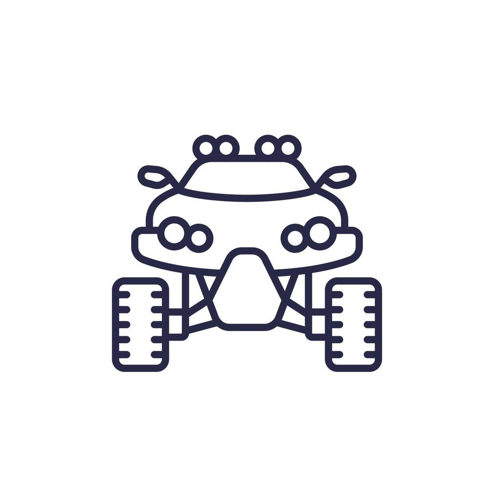 UTV icon, front view, line vector