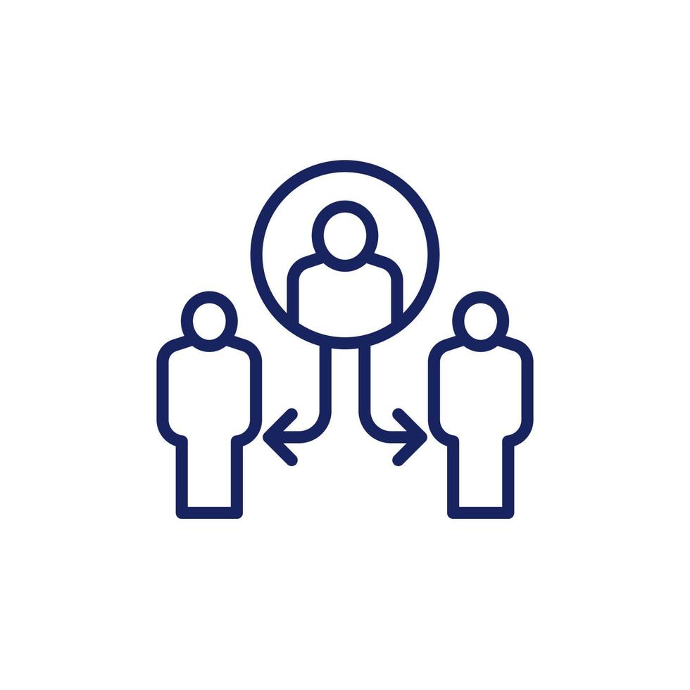 Coordinating line icon with people vector