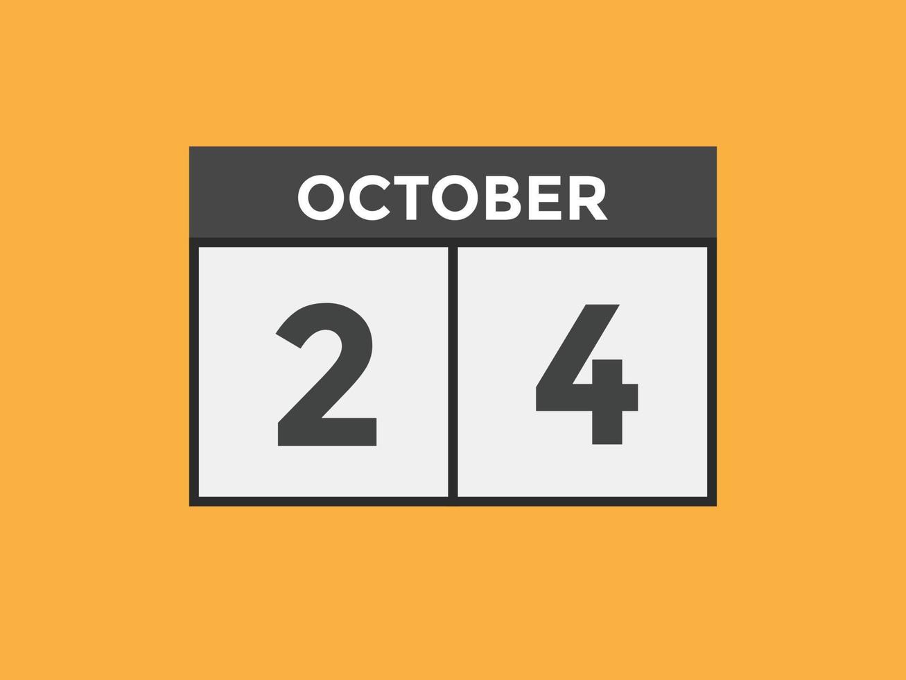 october 24 calendar reminder. 24th october daily calendar icon template.  Calendar 24th october icon Design template. Vector illustration 11077844  Vector Art at Vecteezy