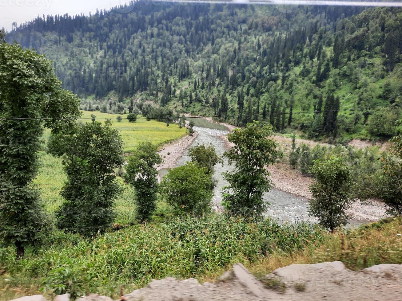 Kashmir is the most beautiful region in the world which is famous for its green valleys, beautiful trees, high mountains and flowing springs. photo
