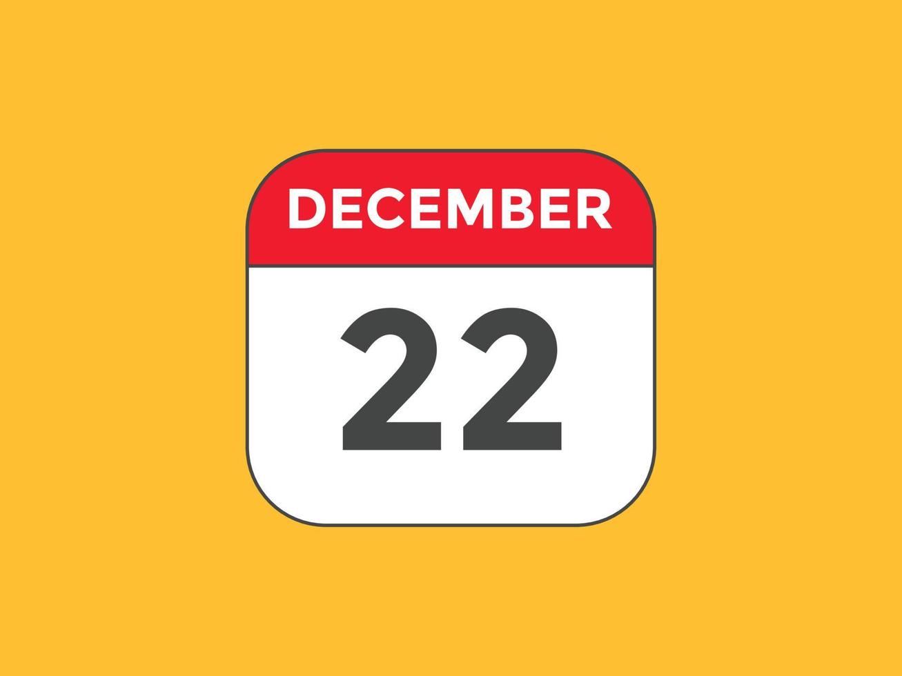 December 22 Calendar Reminder 22th December Daily Calendar Icon december-22-calendar-reminder-22th-december-daily-calendar-icon