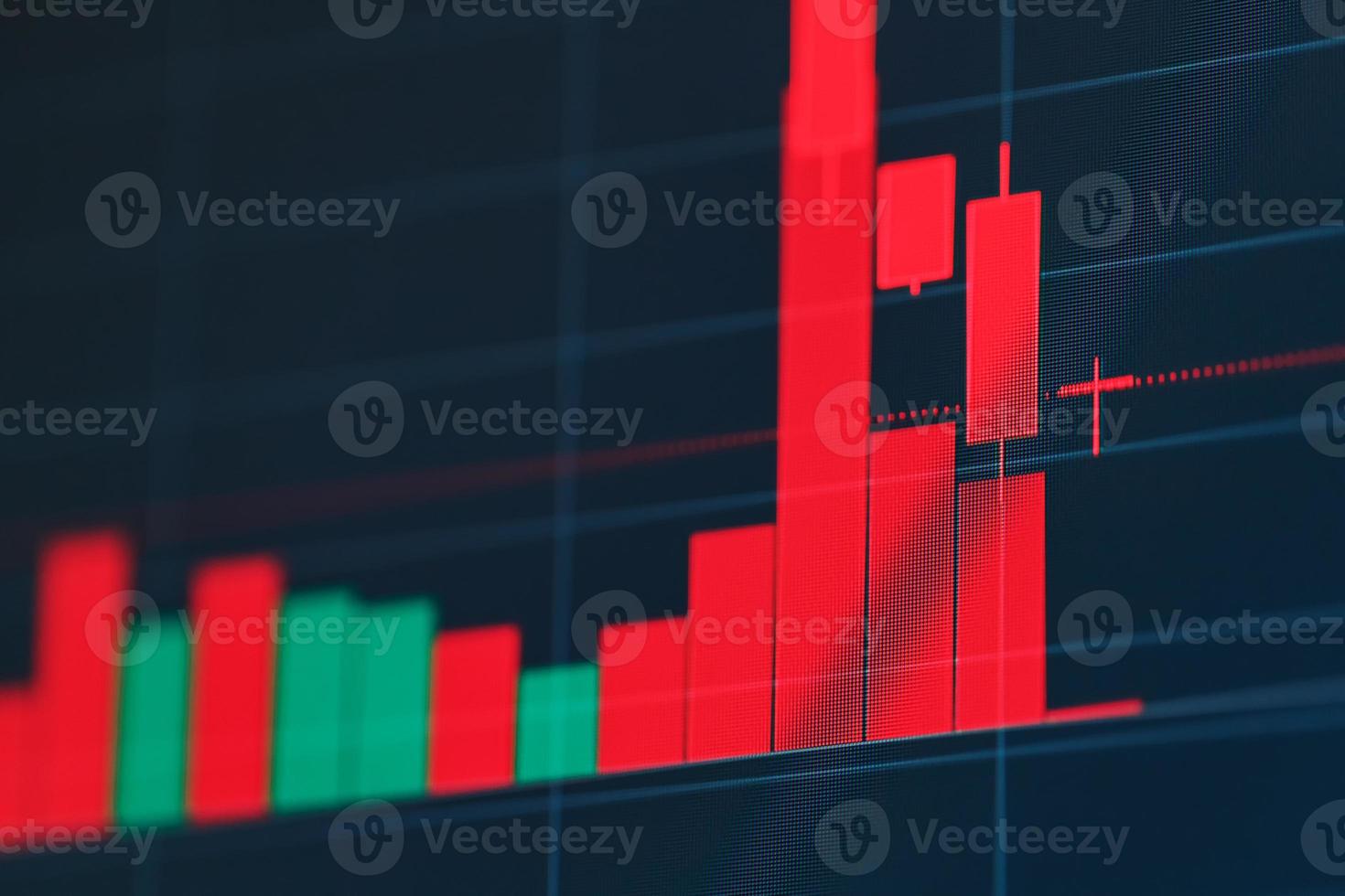 un gráfico de velas japonesas de negociación de inversiones en el mercado de valores. foto