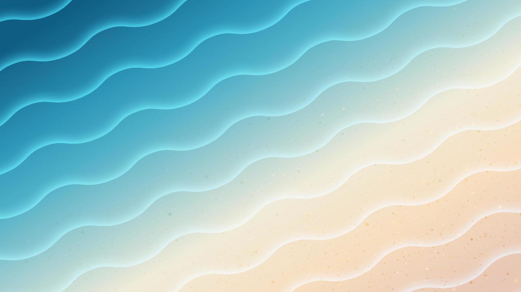 Beach sand and wave blue sea nature background vector